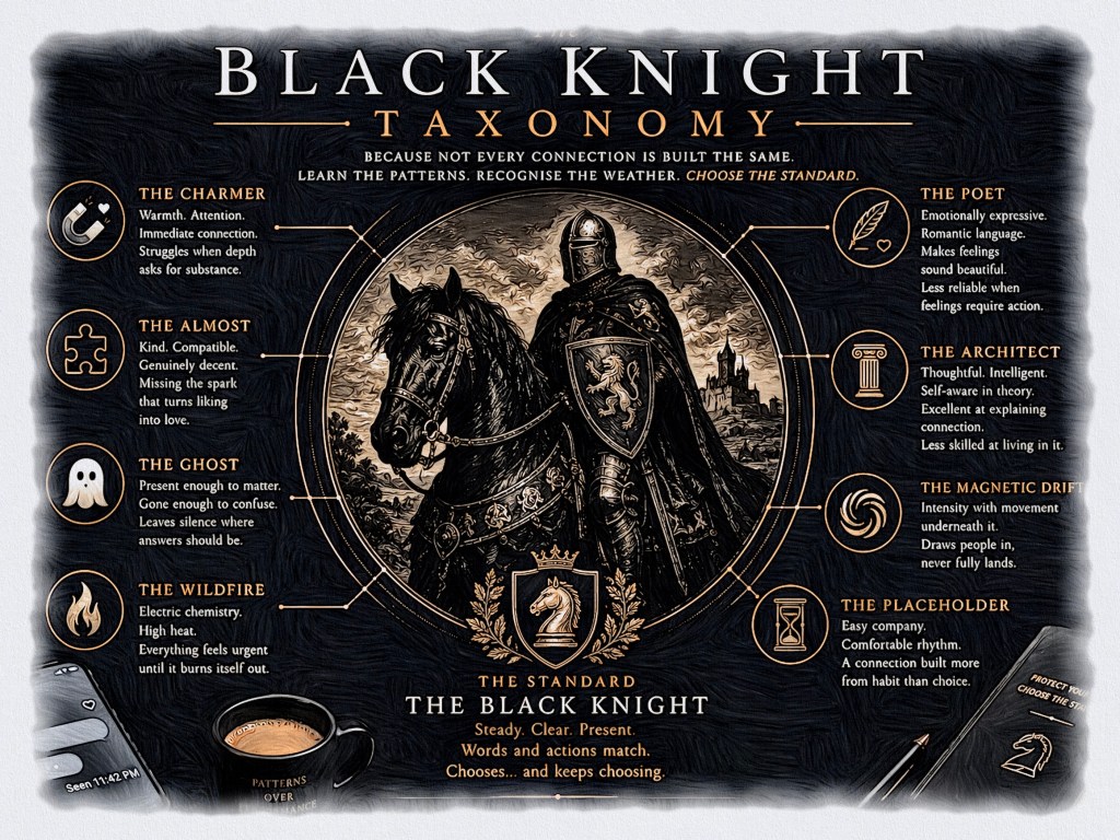 A mapping of different archetypes under The Black Knight Taxonomy