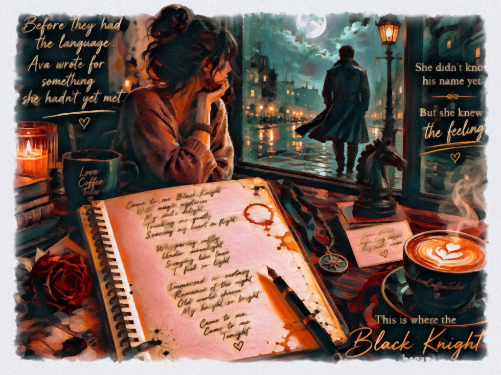 Coffee scene, poem and a moment where a woman reflects.