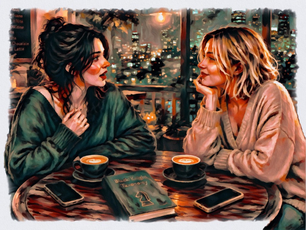 Two women in conversation recognise a feeling.